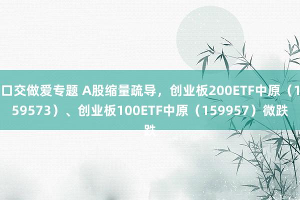 口交做爱专题 A股缩量疏导，创业板200ETF中原（159573）、创业板100ETF中原（159957）微跌