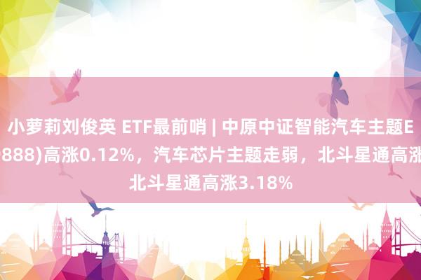 小萝莉刘俊英 ETF最前哨 | 中原中证智能汽车主题ETF(159888)高涨0.12%，汽车芯片主题走弱，北斗星通高涨3.18%