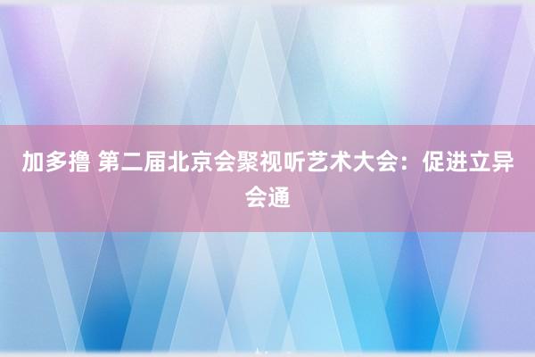 加多撸 第二届北京会聚视听艺术大会：促进立异会通