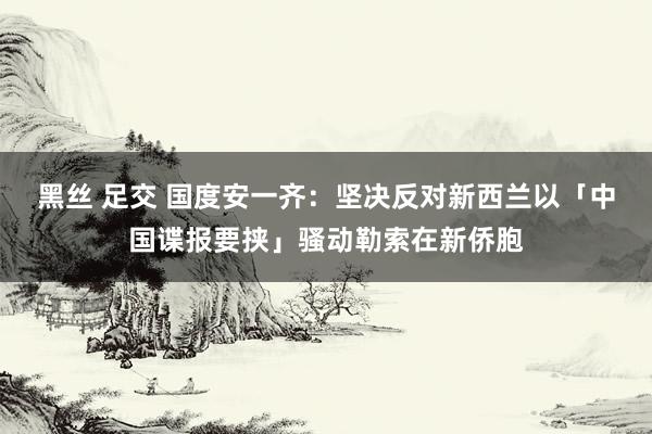 黑丝 足交 国度安一齐：坚决反对新西兰以「中国谍报要挟」骚动勒索在新侨胞